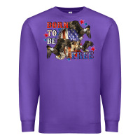 Purple Born to be free 4th of july Premium Sweatshirt - CowGirlArtShop