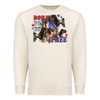 Sandshell Born to be free 4th of july Premium Sweatshirt - CowGirlArtShop