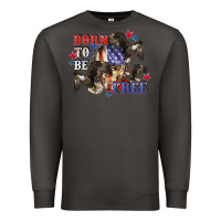 Smoke Born to be free 4th of july Premium Sweatshirt - CowGirlArtShop