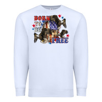 White Born to be free 4th of july Premium Sweatshirt - CowGirlArtShop