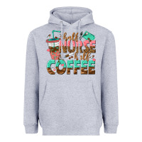 Heather Grey half nurse half coffee Heavyweight Hoodie - texasbilliewilder