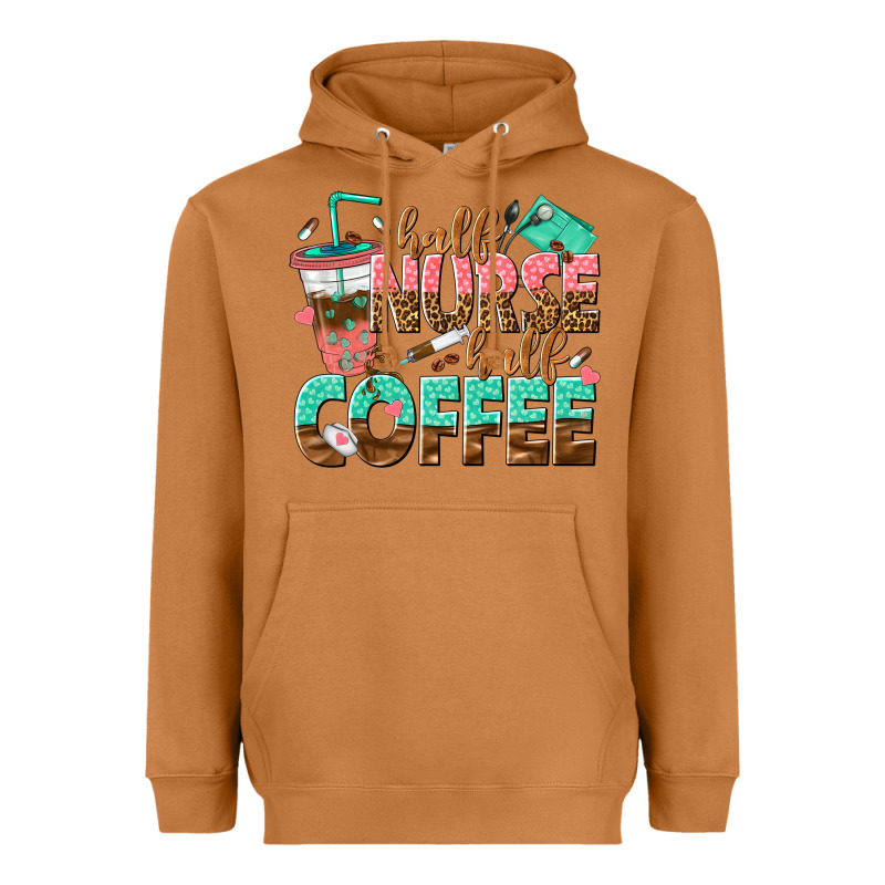 Half Nurse Half Coffee Heavyweight Hoodie by texasbilliewilder | Teevron