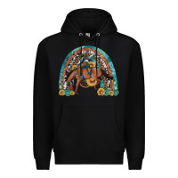 Black bucking bronco rodeo rainbow Premium Hoodie - Artiststas