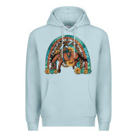 Blue Mist bucking bronco rodeo rainbow Premium Hoodie - Artiststas