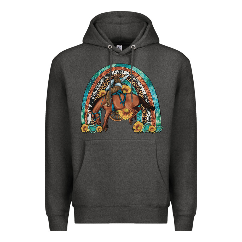 Bucking Bronco Rodeo Rainbow Premium Hoodie by Artiststas | Teevron