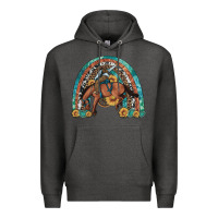 Charcoal Heather bucking bronco rodeo rainbow Premium Hoodie - Artiststas