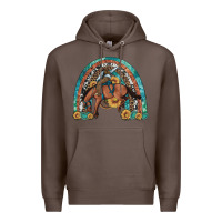 Coffee bucking bronco rodeo rainbow Premium Hoodie - Artiststas