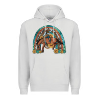 Dove Grey bucking bronco rodeo rainbow Premium Hoodie - Artiststas