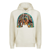 Oatmeal Heather bucking bronco rodeo rainbow Premium Hoodie - Artiststas