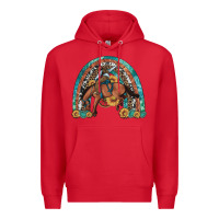 Red bucking bronco rodeo rainbow Premium Hoodie - Artiststas
