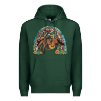 Sports Green bucking bronco rodeo rainbow Premium Hoodie - Artiststas