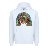 White bucking bronco rodeo rainbow Premium Hoodie - Artiststas