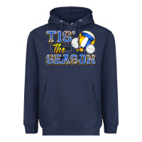 Navy tis' the season volleyball Heavyweight Hoodie - Zillion Design Studio