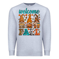 Heather Grey welcome fall gnome Premium Sweatshirt - HRA Design Shop