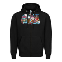 Black nurse elements coffee cups Zipper Hoodie - MaliasSmallBusiness