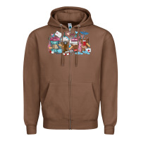 Chestnut nurse elements coffee cups Zipper Hoodie - MaliasSmallBusiness