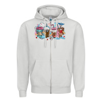 Dove Grey nurse elements coffee cups Zipper Hoodie - MaliasSmallBusiness