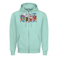 Seafoam nurse elements coffee cups Zipper Hoodie - MaliasSmallBusiness