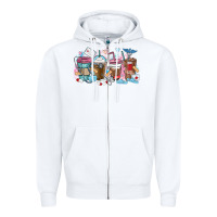 White nurse elements coffee cups Zipper Hoodie - MaliasSmallBusiness
