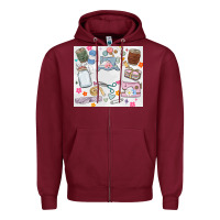 Burgundy sewing Zipper Hoodie - MaliasSmallBusiness