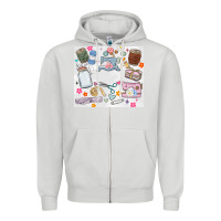 Dove Grey sewing Zipper Hoodie - MaliasSmallBusiness