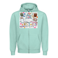 Seafoam sewing Zipper Hoodie - MaliasSmallBusiness