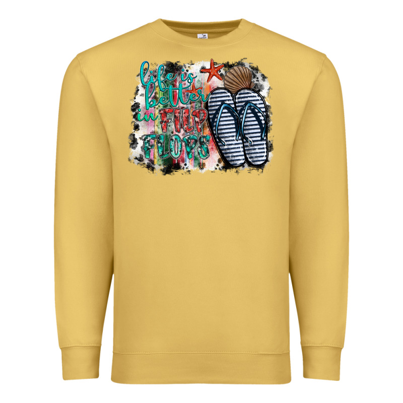 Life Is Better In Fılp Flops Premium Sweatshirt by SublimationCraftShop | Teevron