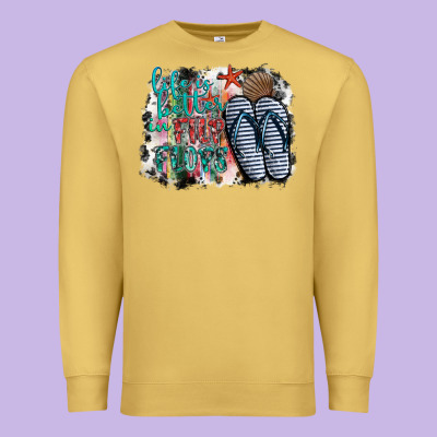 Life Is Better In Fılp Flops Premium Sweatshirt Designed By Sublimationcraftshop