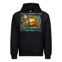 Black western horse sunset turquoise's gemstones mousepad Urban Hoodie - BarkalooDesign