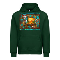 Forest Green western horse sunset turquoise's gemstones mousepad Urban Hoodie - BarkalooDesign
