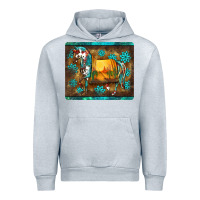 Heather Grey western horse sunset turquoise's gemstones mousepad Urban Hoodie - BarkalooDesign