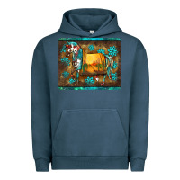 Pigment Midnight Navy western horse sunset turquoise's gemstones mousepad Urban Hoodie - BarkalooDesign