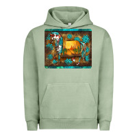 Pigment Oil Green western horse sunset turquoise's gemstones mousepad Urban Hoodie - BarkalooDesign