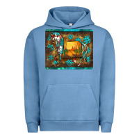Pigment Pebble Blue western horse sunset turquoise's gemstones mousepad Urban Hoodie - BarkalooDesign