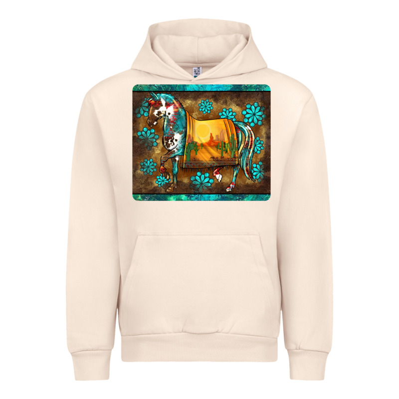 Western Horse Sunset Turquoise's Gemstones Mousepad Urban Hoodie by BarkalooDesign | Teevron