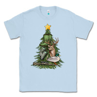 Dusty Blue hunting christmas tree Classic Tee - MaliasSmallBusiness