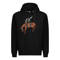 Black bucking bronco cowboy rodeo Premium Hoodie - Artiststas