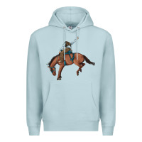 Blue Mist bucking bronco cowboy rodeo Premium Hoodie - Artiststas