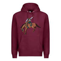Burgundy bucking bronco cowboy rodeo Premium Hoodie - Artiststas