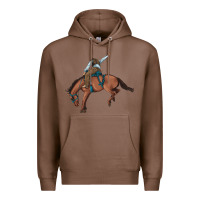 Chestnut bucking bronco cowboy rodeo Premium Hoodie - Artiststas