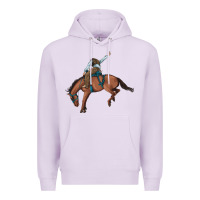 Lilac bucking bronco cowboy rodeo Premium Hoodie - Artiststas