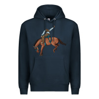 Navy bucking bronco cowboy rodeo Premium Hoodie - Artiststas