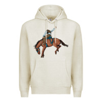 Oatmeal Heather bucking bronco cowboy rodeo Premium Hoodie - Artiststas
