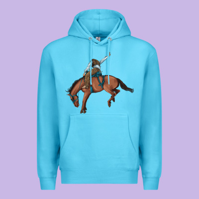 Bucking Bronco Cowboy Rodeo Premium Hoodie Designed By Artiststas