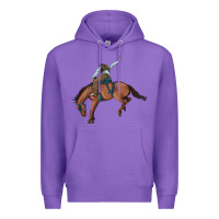 Purple bucking bronco cowboy rodeo Premium Hoodie - Artiststas
