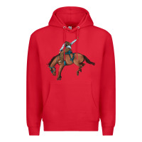 Red bucking bronco cowboy rodeo Premium Hoodie - Artiststas