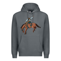 Rock bucking bronco cowboy rodeo Premium Hoodie - Artiststas