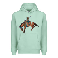 Seafoam bucking bronco cowboy rodeo Premium Hoodie - Artiststas