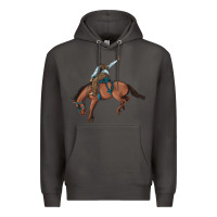 Smoke bucking bronco cowboy rodeo Premium Hoodie - Artiststas