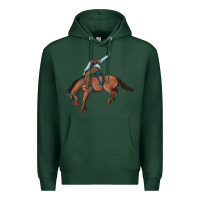 Sports Green bucking bronco cowboy rodeo Premium Hoodie - Artiststas